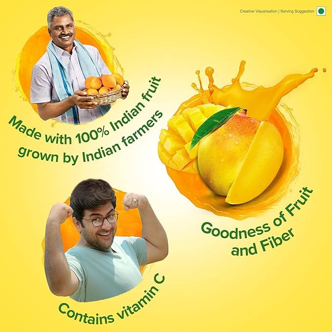 B Natural Aam Panna Fruit Beverage, Goodness of fiber, Made with choicest Mangoes- 1 liter