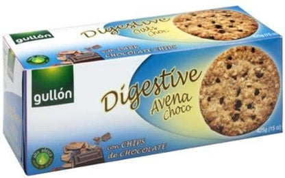 Gullon Oat and Choco Digestive Cookie Biscuits - with Dark Chocolate chips - 15 oz