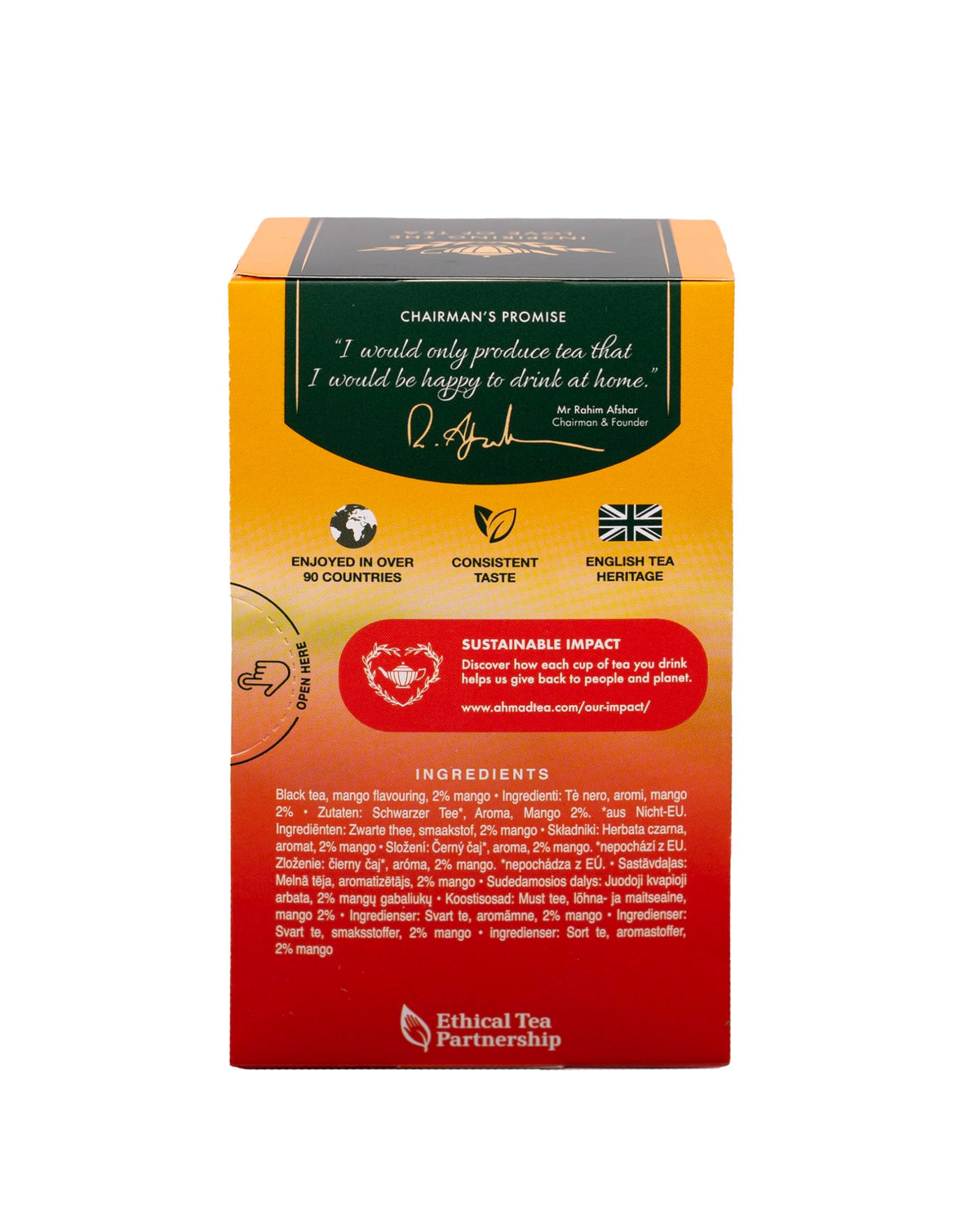 Ahmad Tea Black Tea, Mango Magic Teabags, 20 ct (Pack of 1) - Caffeinated & Sugar-Free