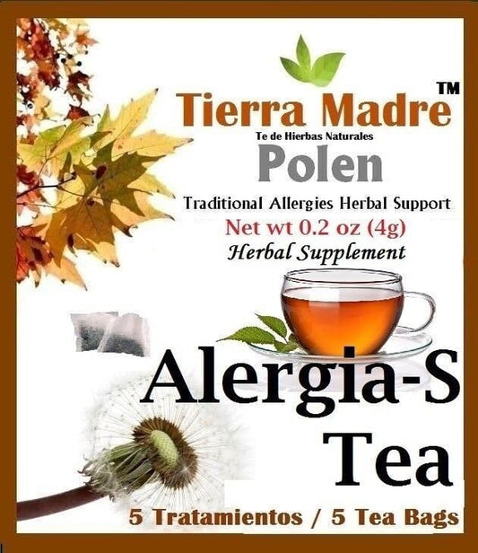 Tierra Madre Alergia-S Herbal Tea 0.2oz 5 Pack - Each Bag with 5 Tea Bags