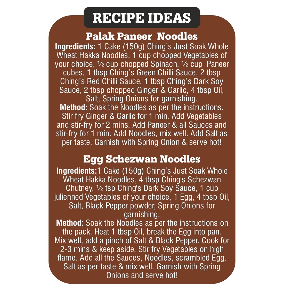 Ching'S Just Soak Whole Wheat Hakka Noodles 600 gm