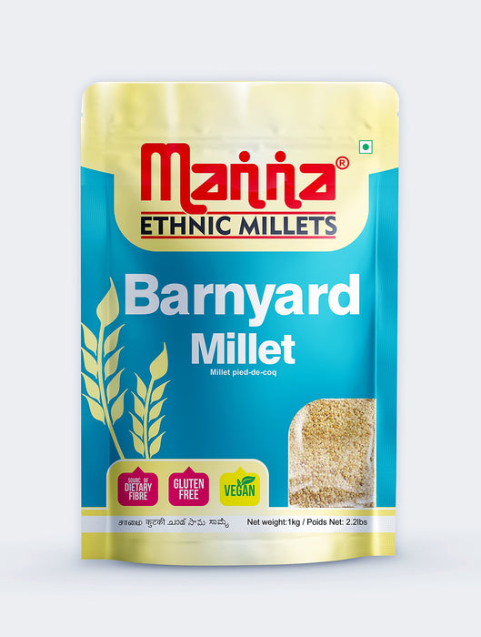 Manna Millets 5kg - Natural Grains Combo Pack of 5 Foxtail 1kg, Kodo 1kg, Little 1kg, Barnyard 1kg, Proso 1kg