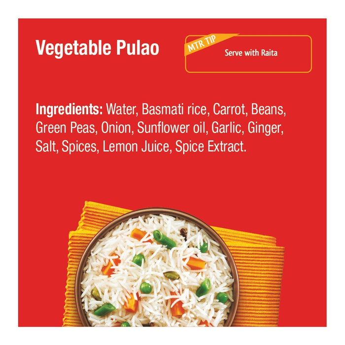 MTR Ready To Eat Vegitable Pulao Pack Of 10 (250 Gm Each)
