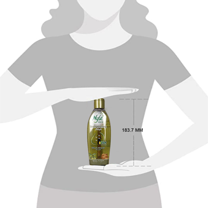 Nyle Strengthening Hair Oil with goodness of natural extracts of Coconut, Olive and Almond (300ml)(10.14 fluid ounces)