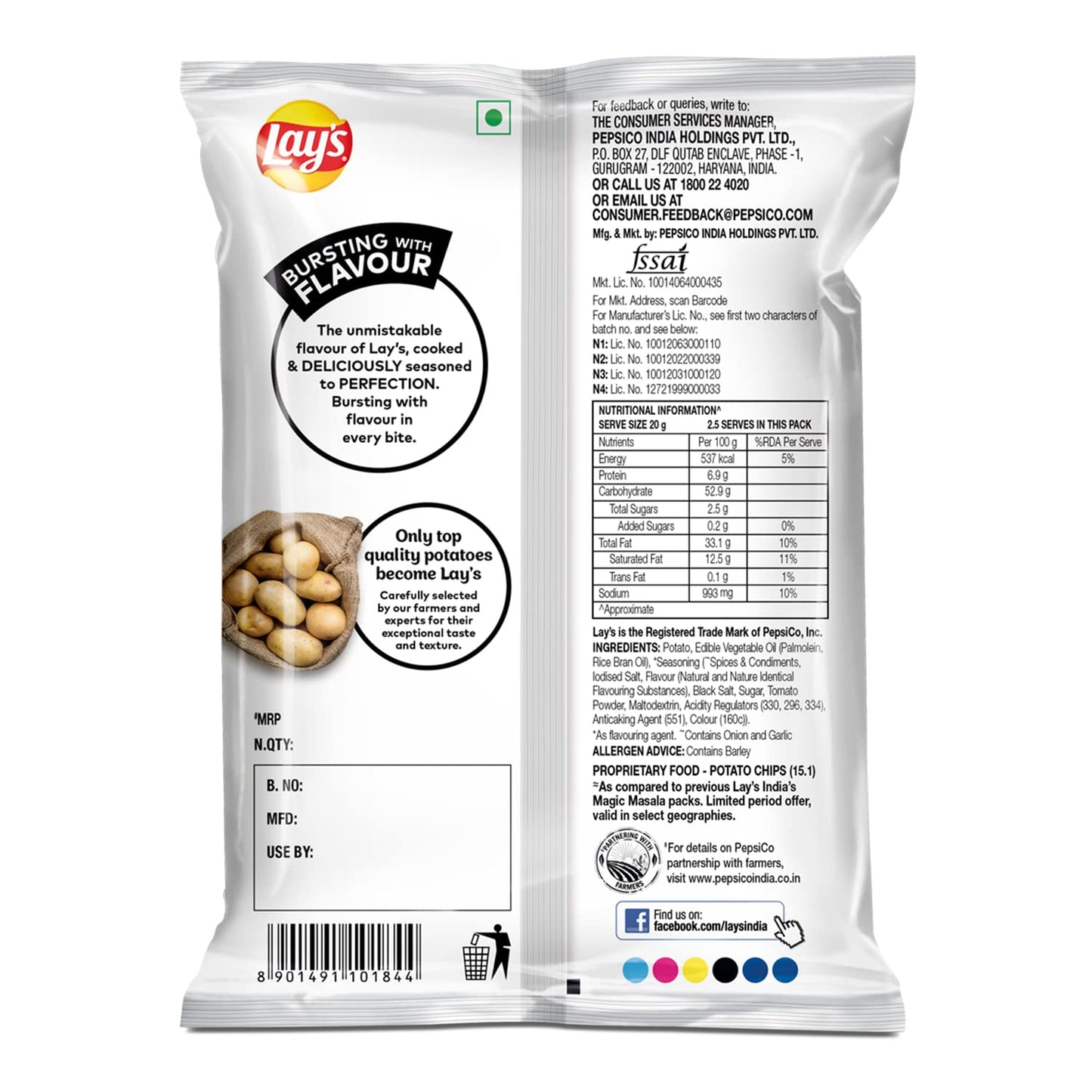 Lay's Chips-india's Magic Masala 52 gms - Indian Snack