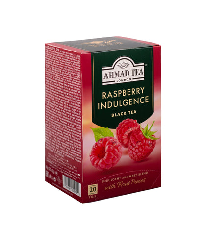 Ahmad Tea Black Tea, Raspberry Indulgence, 20 ct (Pack of 1) - Caffeinated & Sugar-Free