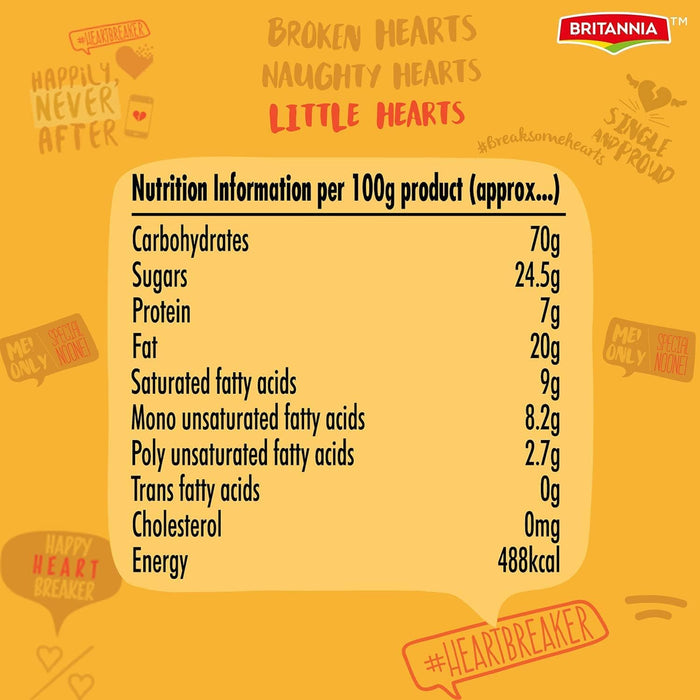 Britannia Little Hearts Biscuits 2.6oz (75g) - Biscuit de Patits Coeurs - Soft and Delicious Biscuits - Kids Favorite Cookies - Suitable for Vegetarians (Pack of 1)