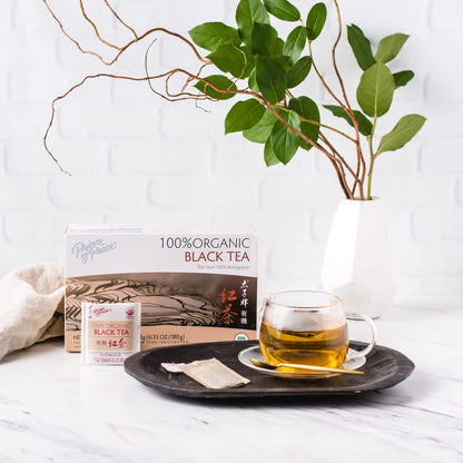 Prince of Peace Organic Black Tea, 2 Pack - 100 Tea Bags Each 100% Organic Black Tea Unsweetened Black Tea Lower Caffeine Alternative to Coffee Herbal Health Benefits