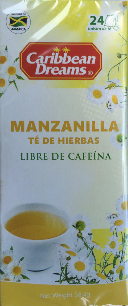Caribbean Dreams Chamomile Herbal Tea Caffeine Free, 24 Tea Bags (1 Pack)