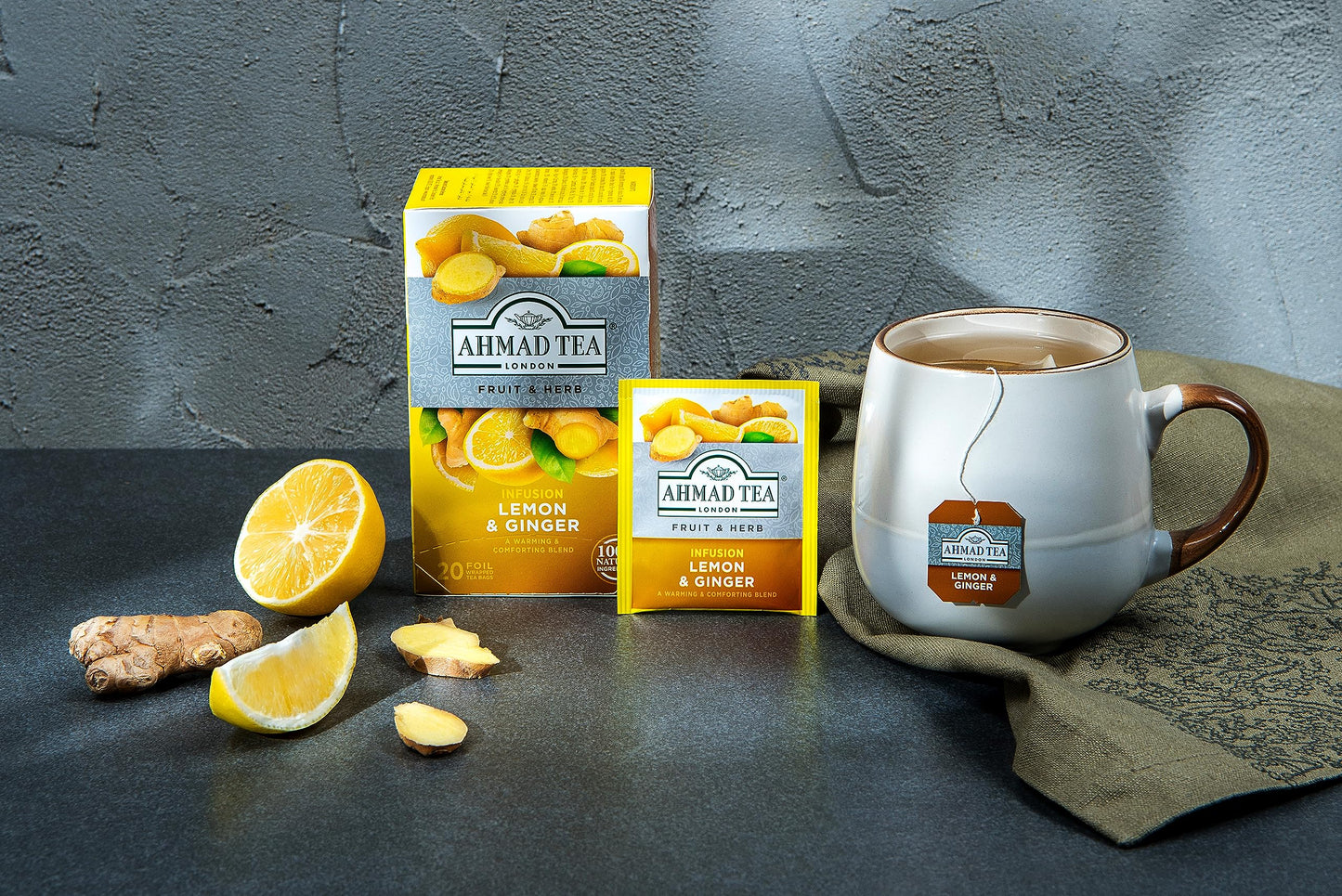 Ahmad Tea Tea Infusion, Lemon & Ginger, 40G, 20 Count