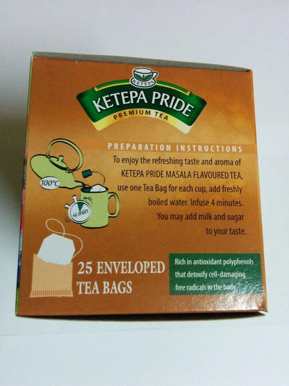 Kenyan Ketepa Pride Masala Flavoured Enveloped Tea Bags 25 sachets (Kenya)