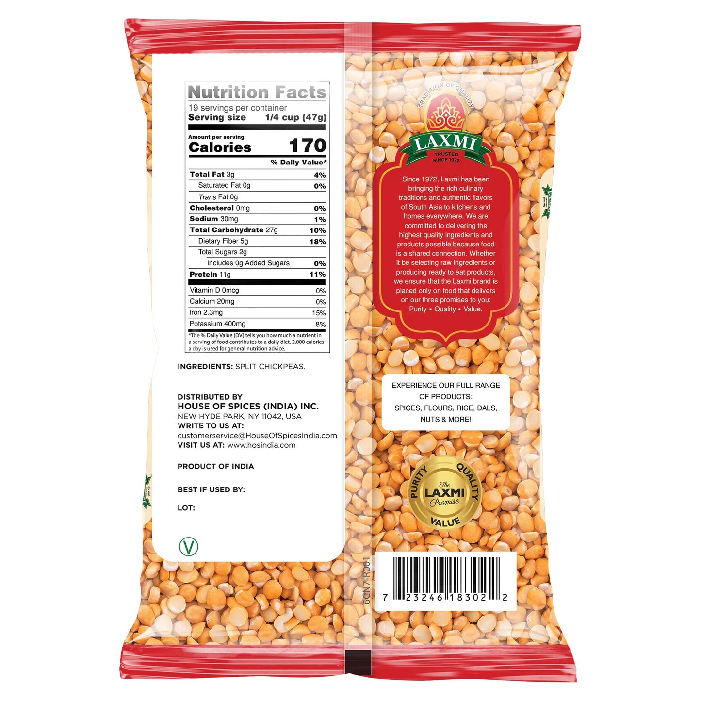 Laxmi Chana Dal 2 lbs - Dal Lentils