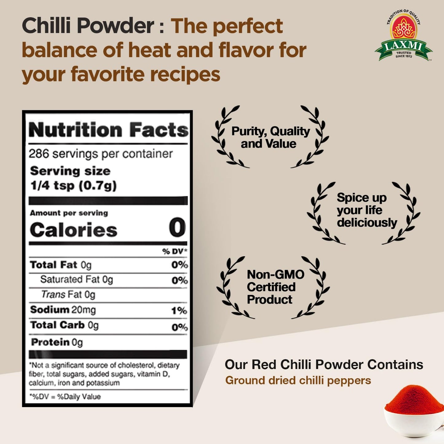 Laxmi Red Chilli Powder 200 gms - Indian Spices