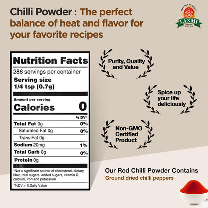 Laxmi Red Chilli Powder 200 gms - Indian Spices