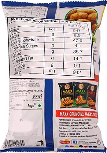 Lays Potato Chips - India's Magic Masala, 52 grams (1.83 oz) (Pack of 8) - India - Vegetarian