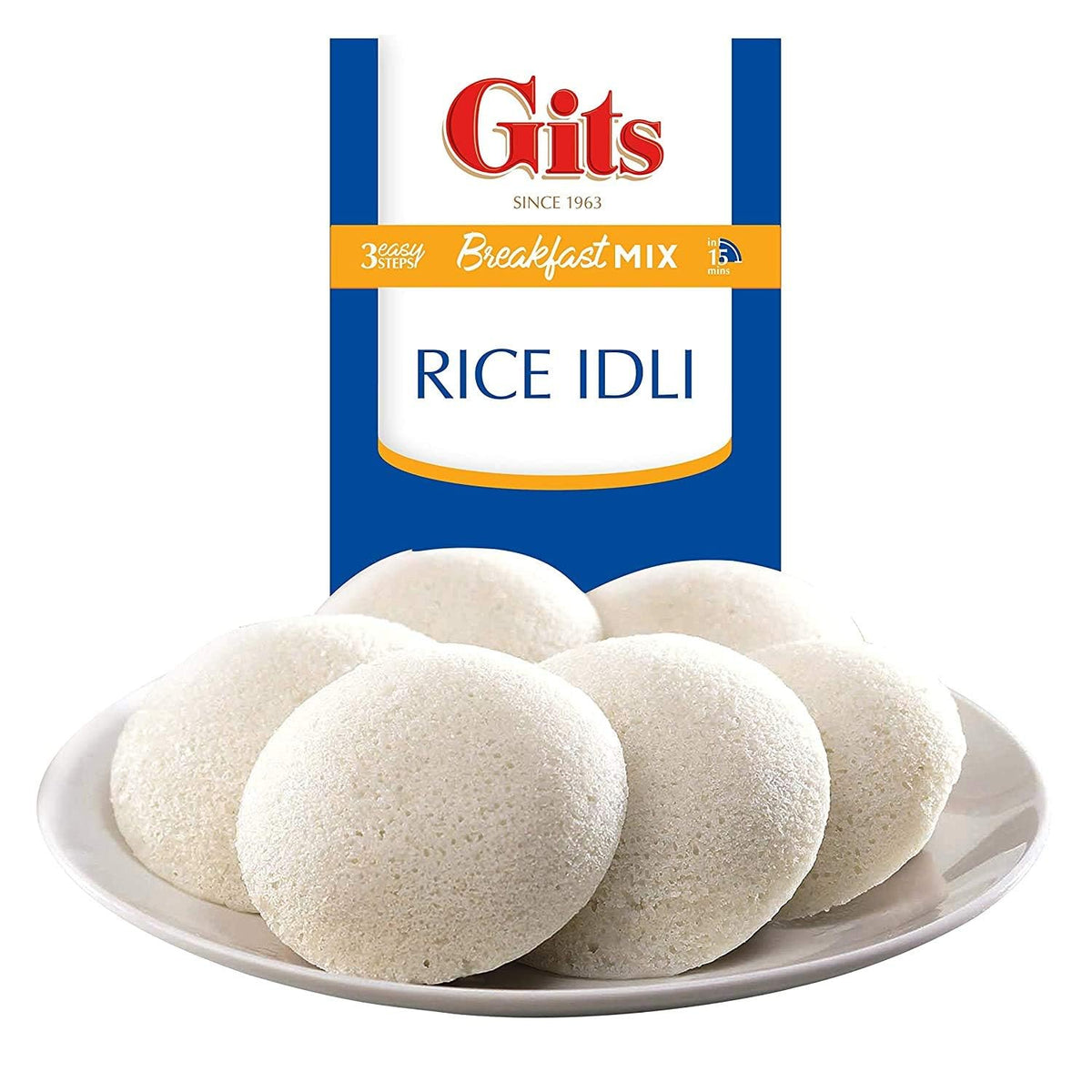 Gits Instant Mix Box - 600gm (Pack of 200gm X 3) | Ready to Cook Indian Breakfast/Lunch/Dinner/Snack Meal | No Artificial Colors, Flavors, Preservatives, 100% Vegetarian, Easy Recipe (Rice Idli)