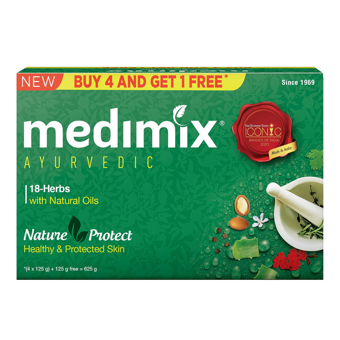 Medimix Ayurvedic Classic 18 Herbs Soap, 125g (Pack Of 5)