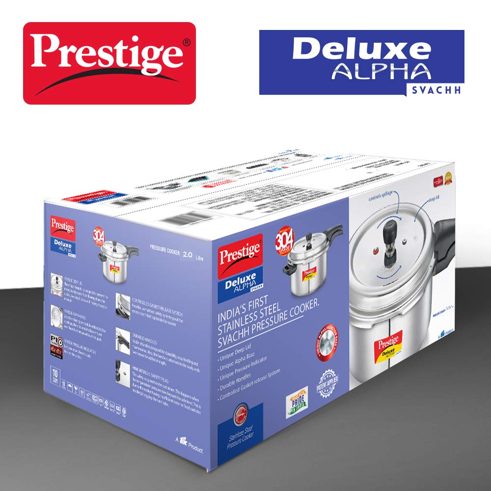Prestige Deluxe Alpha St. Steel Pressure Cooker 2.0 Litre
