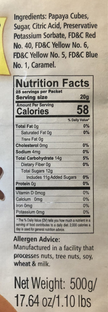 Nilon's Tooty-fruity Candied Papaya, Mixed 500 gms - Indian Spices