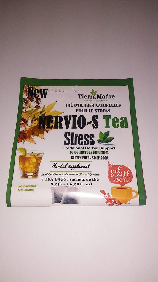 Tierra Madre Stress Tea Tradiconal Herbal Support - 10 Pack of 5 tea Bags / 0.2 Ounces