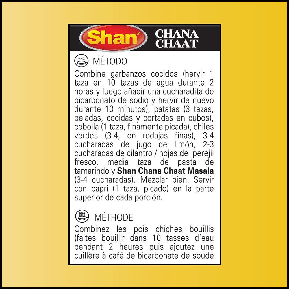 Shan Chana Chaat Seasoning Mix 1.76 oz (50g) - Spice Powder for Garnishing on Chickpeas Savory Snacks - Suitable for Vegetarians