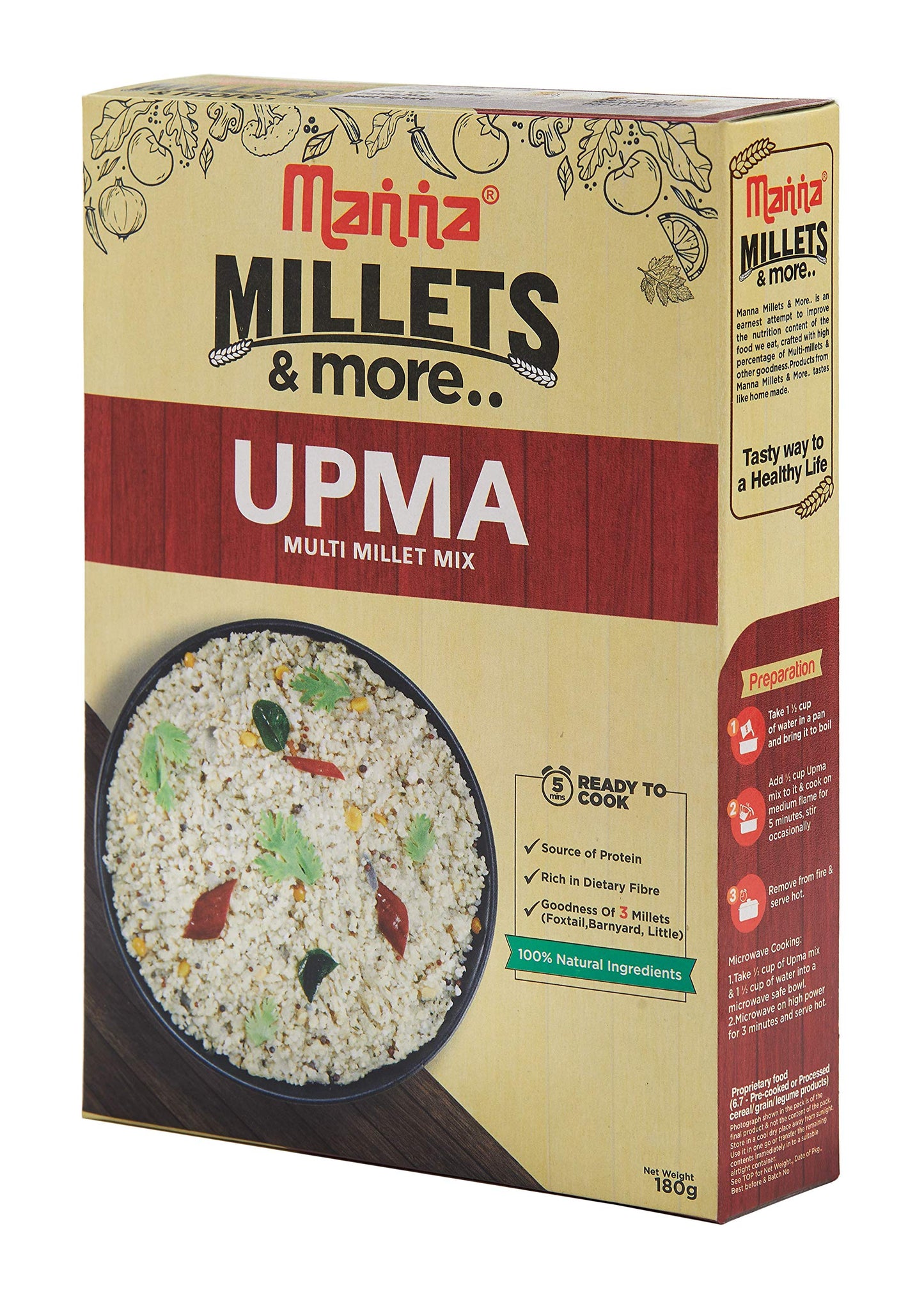 Manna Ready To Cook Millet Upma 6 oz