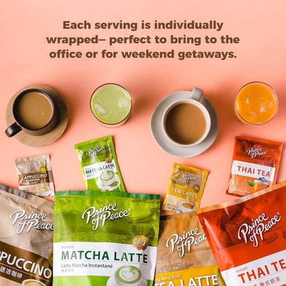 Prince of Peace 3 in 1 Matcha Latte Instant Beverage 12 Sachets Easy to Brew Authentic Japanese Matcha Powder Natural Ingredients Natural Antioxidants Authentic, Rich Taste