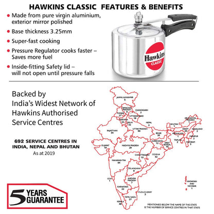 Hawkins 3 Litre Classic Pressure Cooker, Tall Design Inner Lid Cooker, Best Cooker, Silver (CL3T)