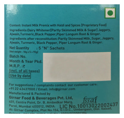 Girnar Instant Premix Haldi Doodh, 180 Grams (Combo of 2)