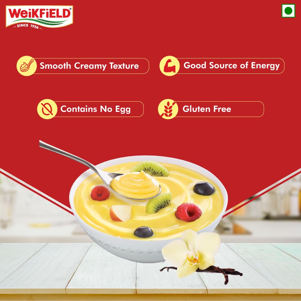 Weikfield Custard Powder, Vanilla Flavour, 500g Carton