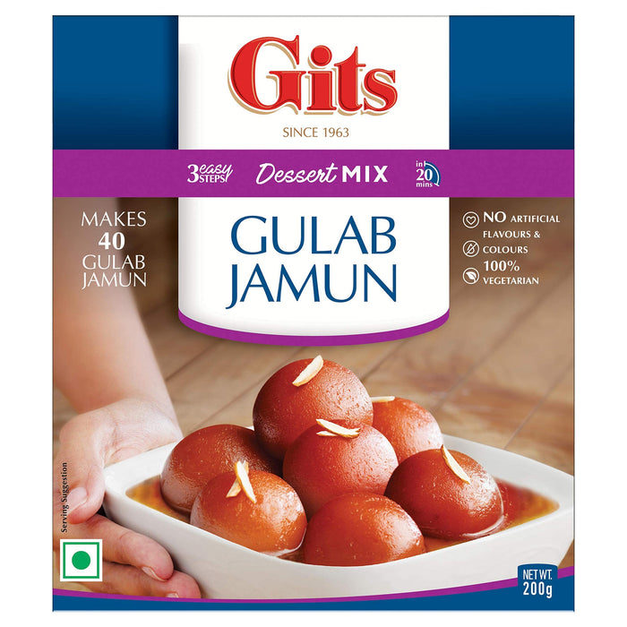 Gits Instant Gulab Jamun Dessert Mix, 800g (Pack of 4 X 200g Each)