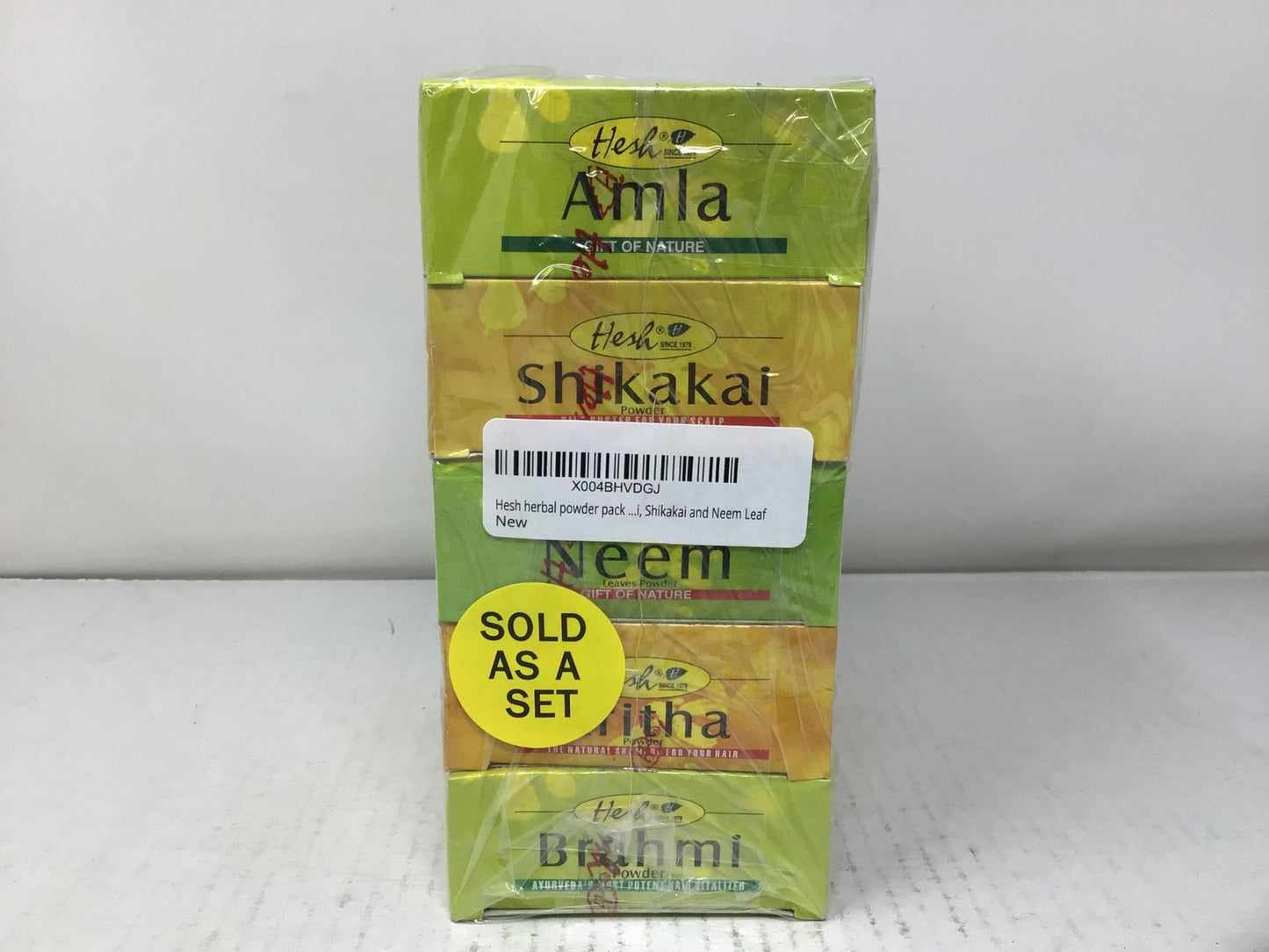 Hesh herbal powder pack of 5 Varieties for Hair- Amla, Aritha, Brahmi, Shikakai and Neem Leaf