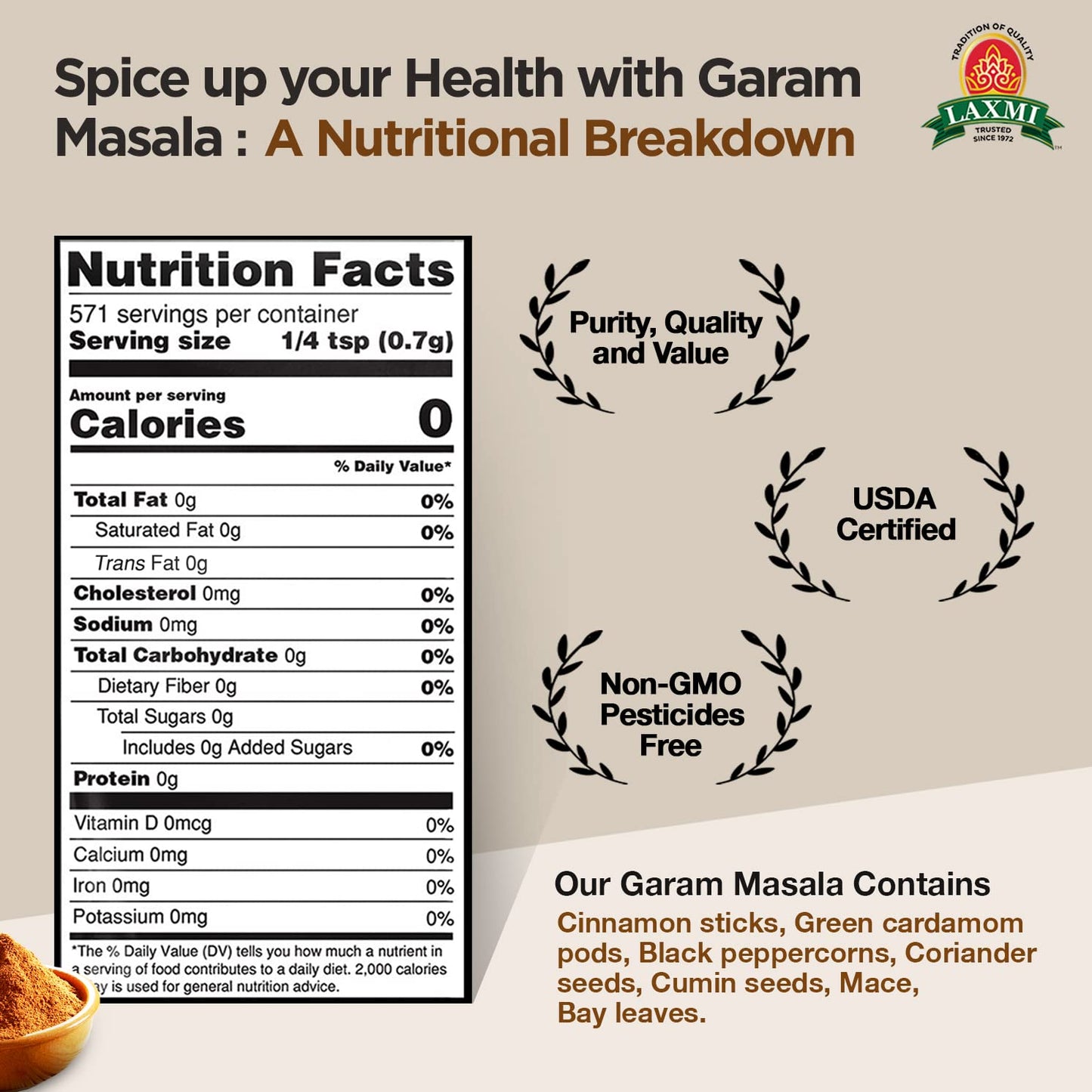 Laxmi Garam Masala 400 gms - Indian Spices