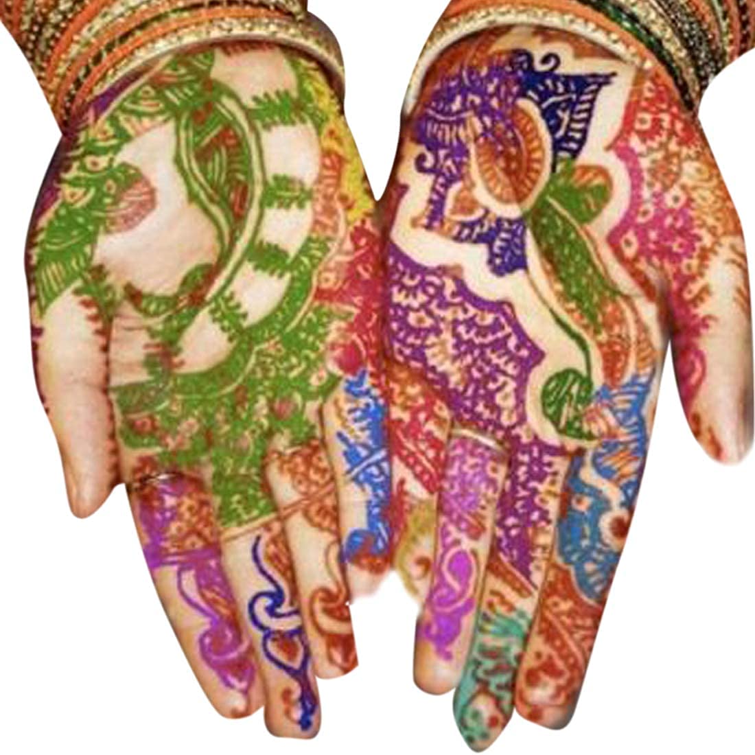 12 x Golecha Multi Color Henna Cones Temporary Tatoo Body Art Ink