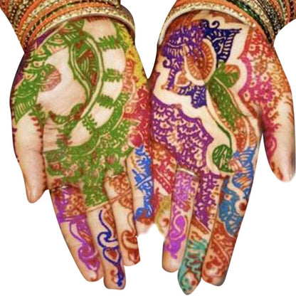 12 x Golecha Multi Color Henna Cones Temporary Tatoo Body Art Ink