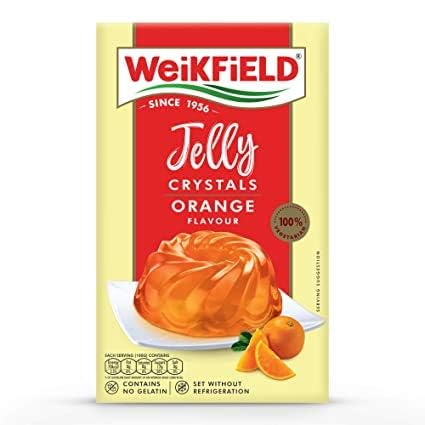 Weikfield Jelly Crystals Orange Flavour, 90gm(Pack of 2)