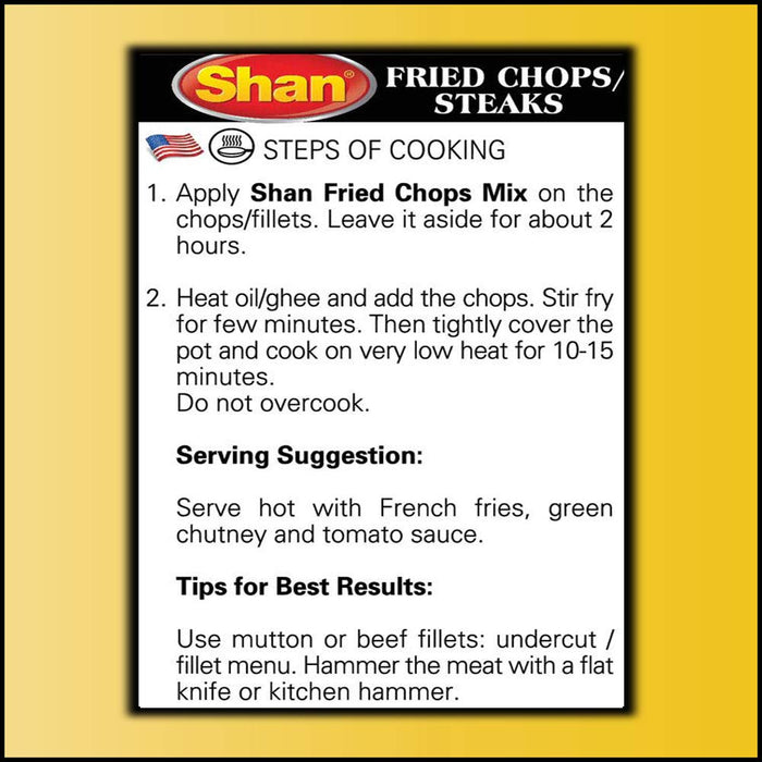 Shan - Fried Chops/Steak Seasoning Mix (50g) - Spice Packets for Spicy Fried Meat