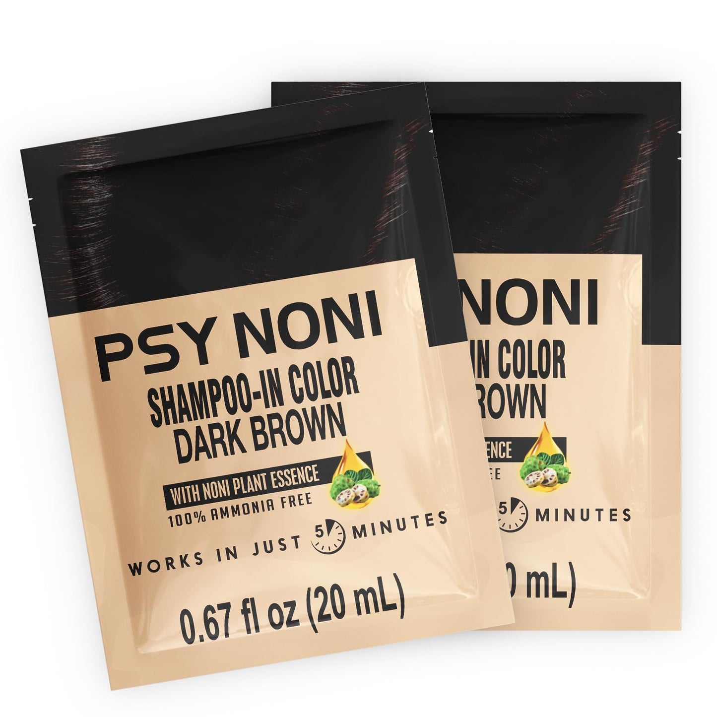 PSY NONI SHAMPOO-IN COLOR DARK BROWN (0.67 fl oz, 1)