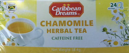 Caribbean Dreams Chamomile Herbal Tea Caffeine Free, 24 Tea Bags (3 Pack)