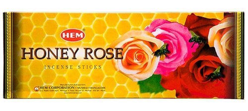 Honey Rose - Box of Six 20 Stick Hex Tubes - HEM Incense Hand Rolled In India