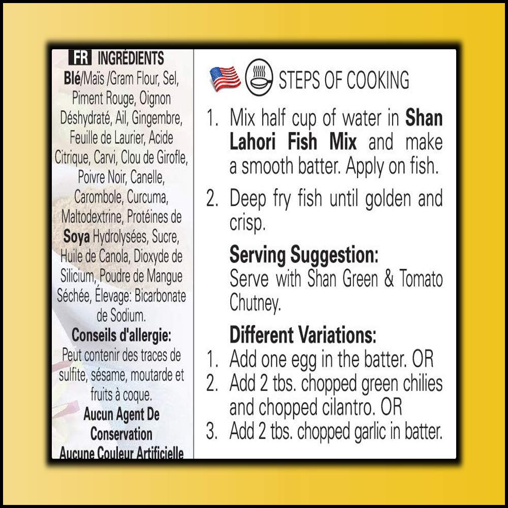 Shan Seasoning Mix For Lahori Fish 100 gms - Shan Masala