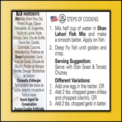 Shan Seasoning Mix For Lahori Fish 100 gms - Shan Masala