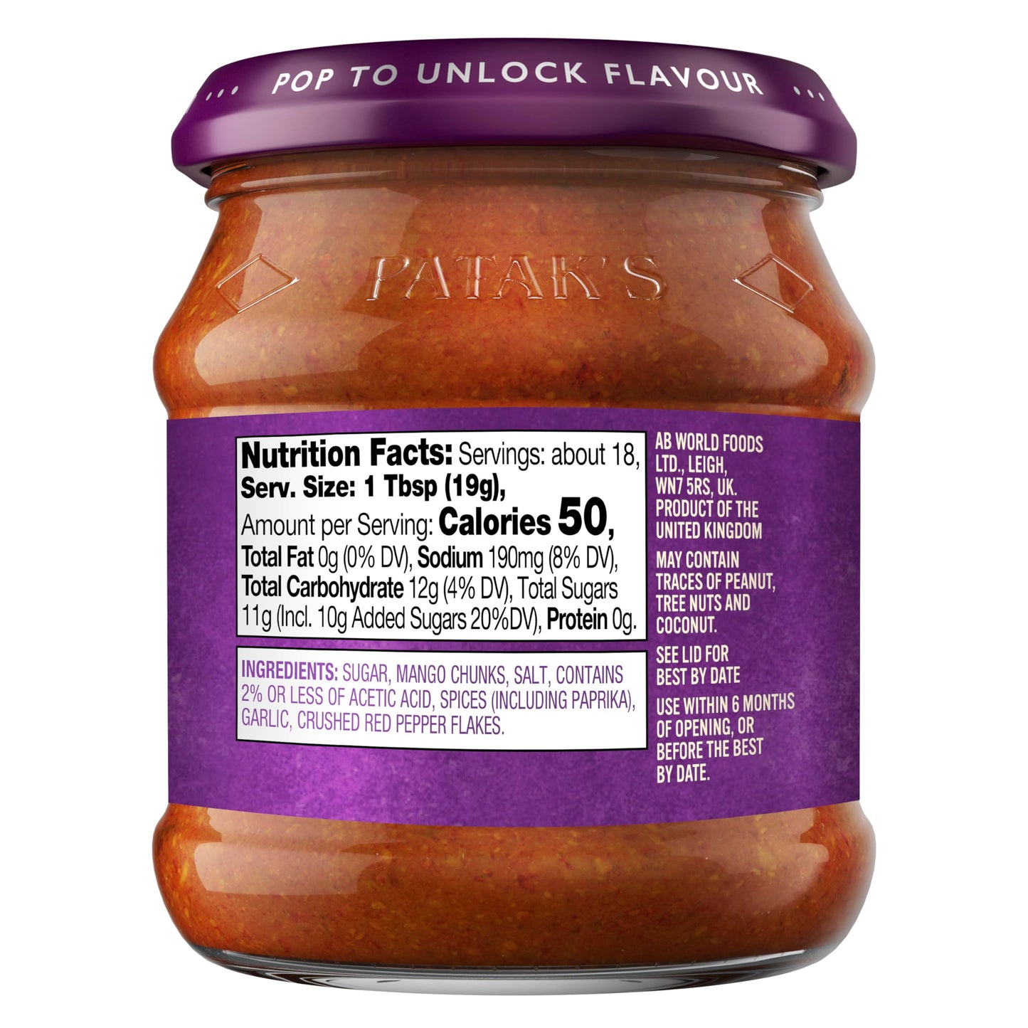 Patak's Hot Mango Chutney 12 Oz - Chutney Spread