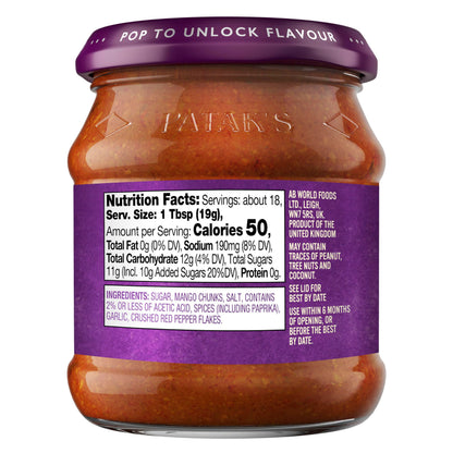 Patak's Hot Mango Chutney 12 Oz - Chutney Spread