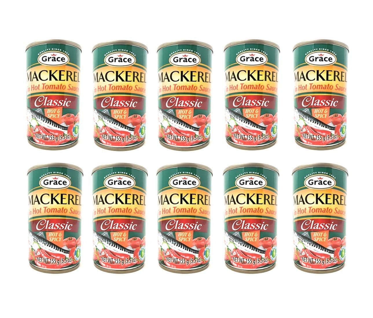 Grace Mackerel in Tomato Sauce 10 Pack (Hot & Spicy)
