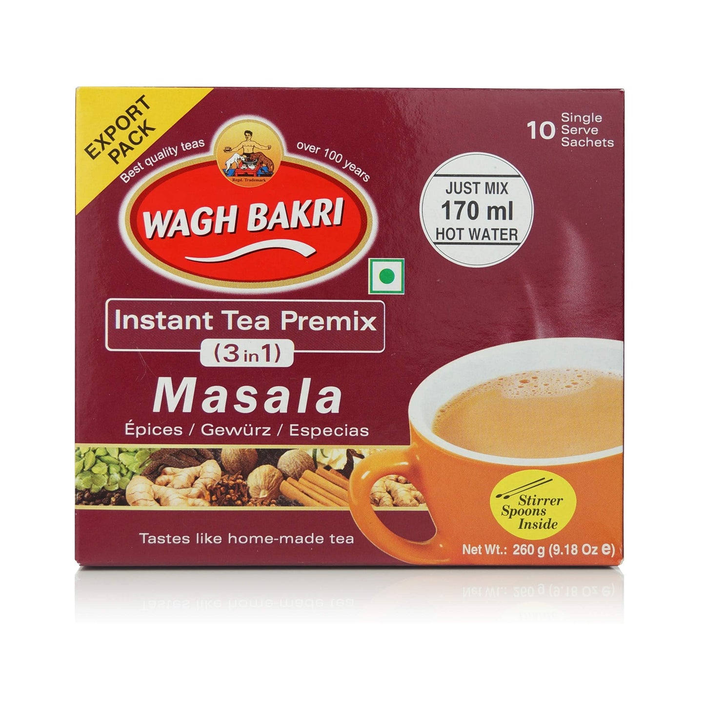 Wagh Bakri Instant Masala tea 3 in 1 12 sachets - Indian Tea