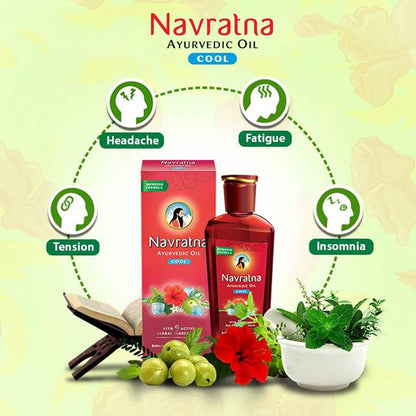 Ayurvedic Oil | Cool With 9 Active Herbal Ingredients | 500ml (16.90 Fl Oz)