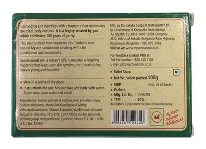 MYSORE SANDAL Centennial Soap, 100G