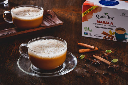QuikTea Tea Latte, Masala Chai, 8.5 Ounce (Pack of 4) - Indian Tea