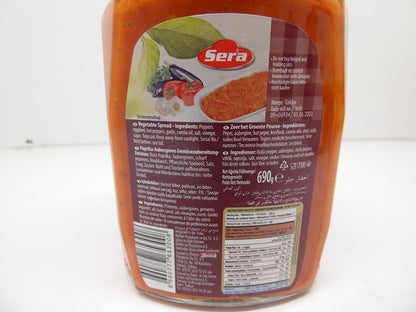Sera Turkish Hot Ajvar Vegetable Spread 24.33oz (690g) (Acili Ajvar)